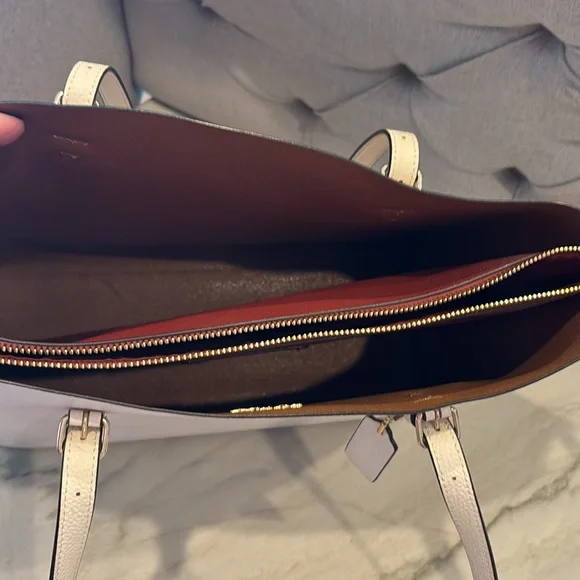 Authentic Coach Ivory Crossgrain Leather CityTote Bag! - Picture 8 of 16